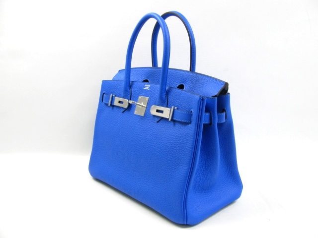 エルメス バーキン30(トリヨンクレマンス/ブルーイドラ/シルバー金具)